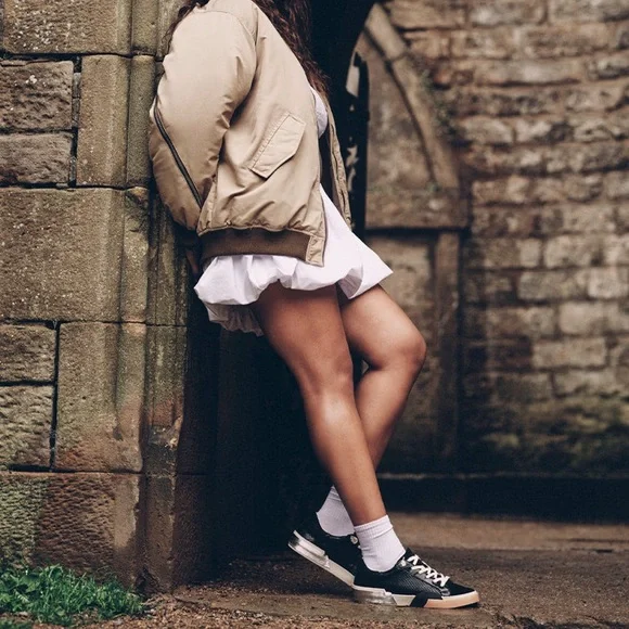 Dolce Vita Zina Sneakers Onyx Embossed Leather - Picture 6 of 11